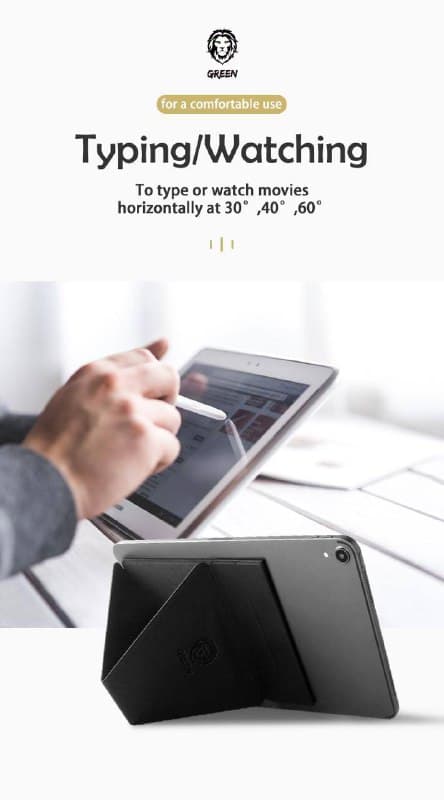 ستاند تابلت - أسود Green - Premium Leather Tablet Stand ( 9" - 12.9" )