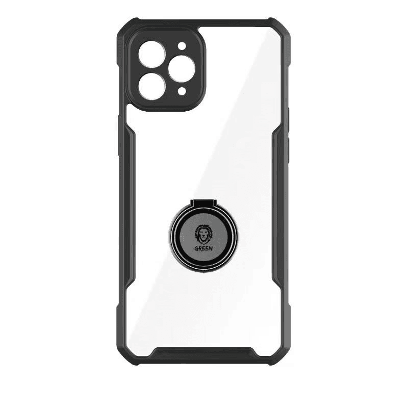 Green Lion Green Stylishly Tough Shockproof Case with Ring for iPhone 11 Pro Max - Black