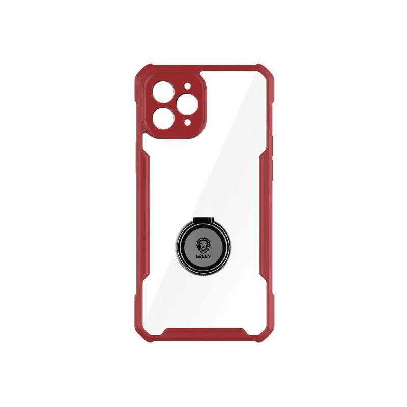 Green Lion Green Stylishly Tough Shockproof Case with Ring for iPhone 11 Pro Max - Red