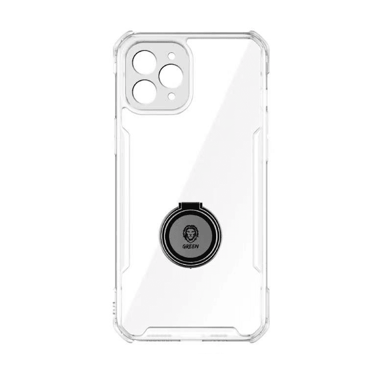 Green Lion Green Stylishly Tough Shockproof Case with Ring for iPhone 11 Pro Max - Transparent