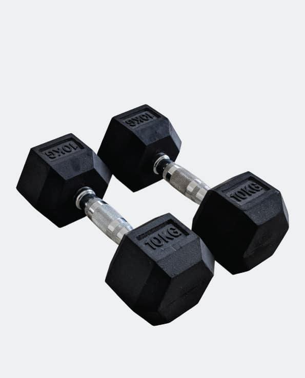 دامبل بوزن 10×2كغ Rubber Coated Fixed Hex Dumbbell - Harley Fitness - SW1hZ2U6MzE5Nzg4