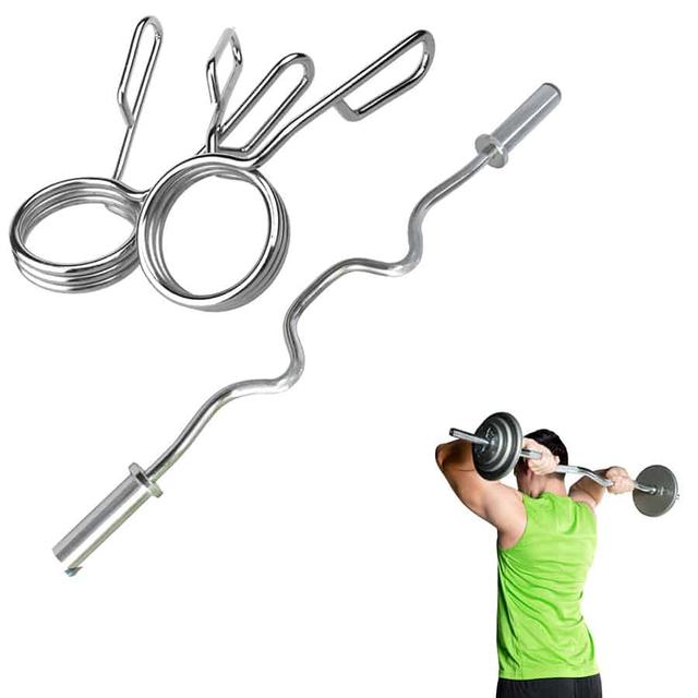 قضيب حديد أولمبي كيرل بطول 120 سم Curl Olympic Barbell Bar - Harley Fitness - SW1hZ2U6MzIwNDU2