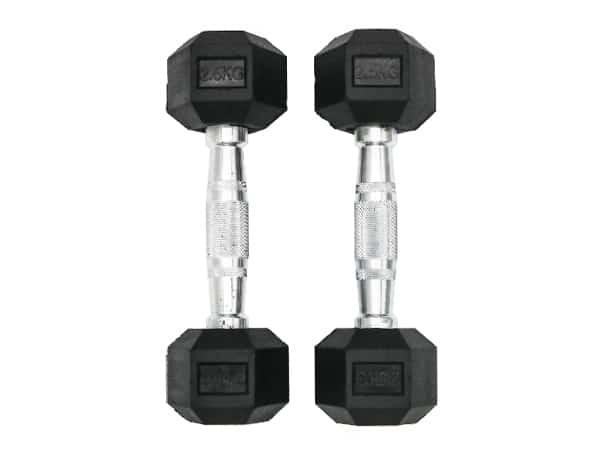 دامبل بوزن 2.5×2 كغ Rubber Coated Fixed Hex Dumbbell - Harley Fitness - SW1hZ2U6MzE5OTM5