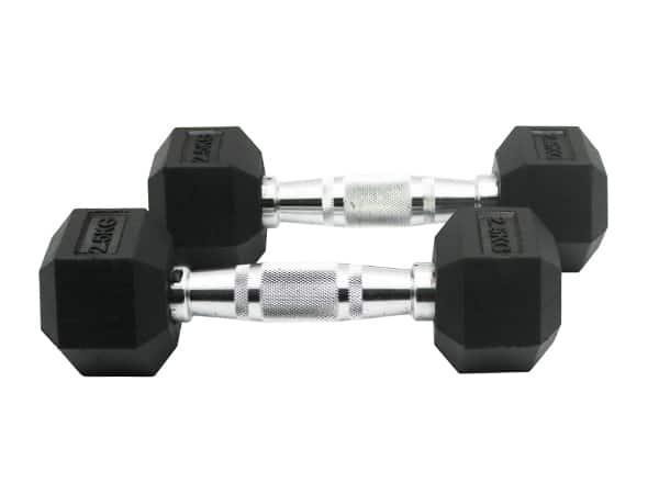 Harley Fitness 2.5kgs Rubber Coated Fixed hex Dumbbell Set