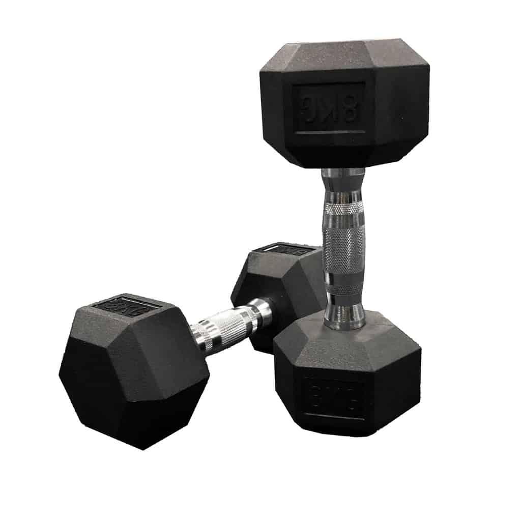 Harley Fitness 25kgs Rubber Coated Fixed hex Dumbbell Set