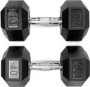 دامبل بوزن 40 كغ Rubber Coated Fixed Hex Dumbbell - Harley Fitness - SW1hZ2U6MzIwOTQ1