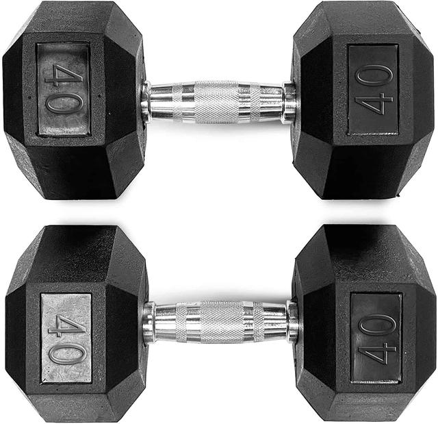 دامبل بوزن 40 كغ Rubber Coated Fixed Hex Dumbbell - Harley Fitness - SW1hZ2U6MzIwOTQ1