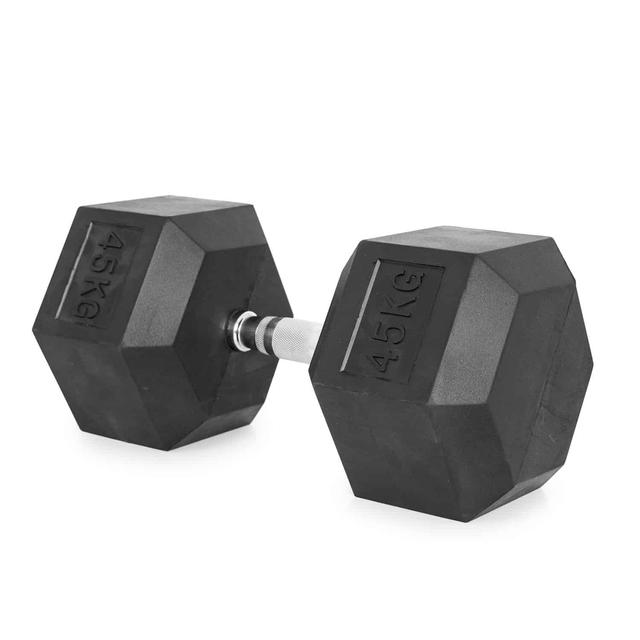 دامبل بوزن 45 كغ Rubber Coated Fixed Hex Dumbbell - Harley Fitness - SW1hZ2U6MzIwOTY5