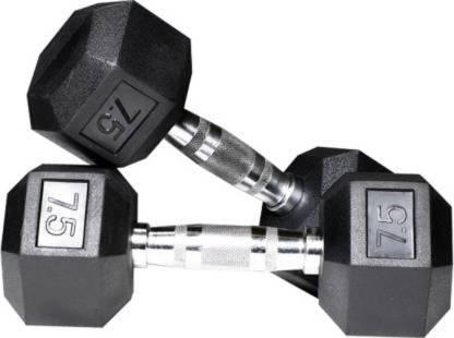 دامبل بوزن 7.5 كغ Rubber Coated Fixed Hex Dumbbell - Harley Fitness - SW1hZ2U6MzIwMTk1