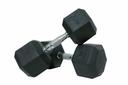 Harley Fitness Premium Rubber Coated Bouncing Hex Dumbbells 25 KG-Pair - SW1hZ2U6MzIyNTUw