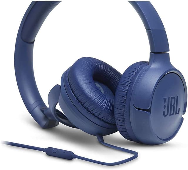 JBL T500 Wired On-Ear Headphones - Blue