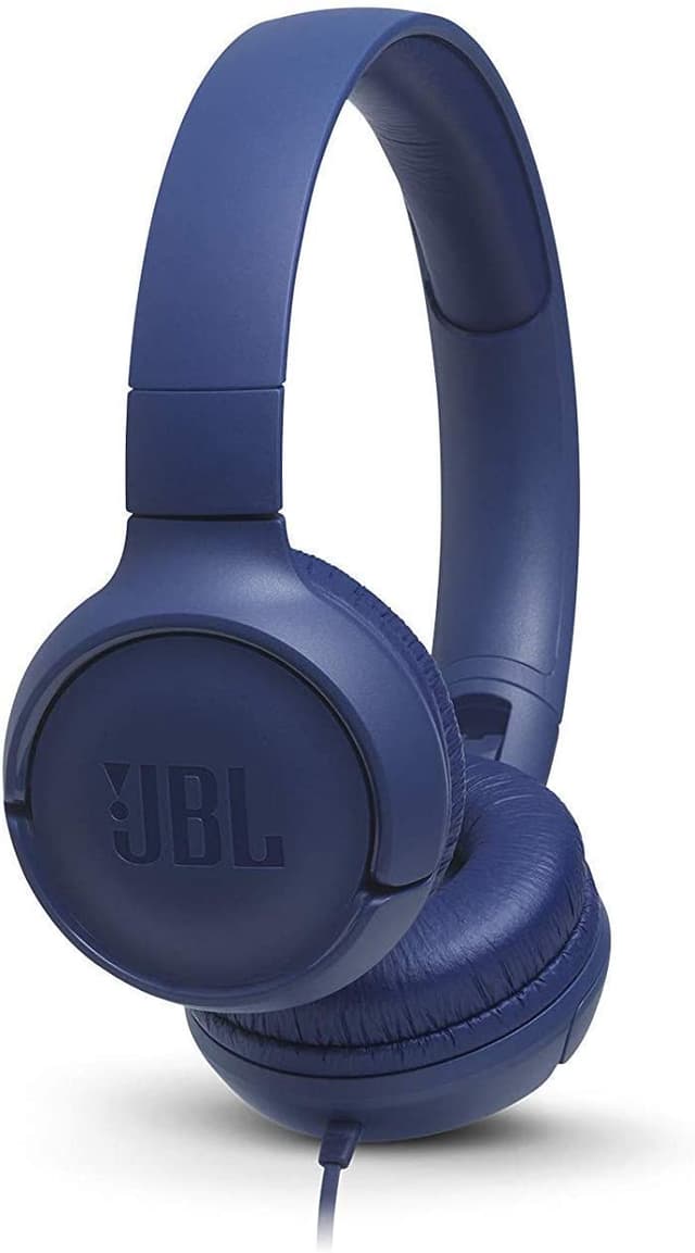 JBL T500 Wired On-Ear Headphones - Blue