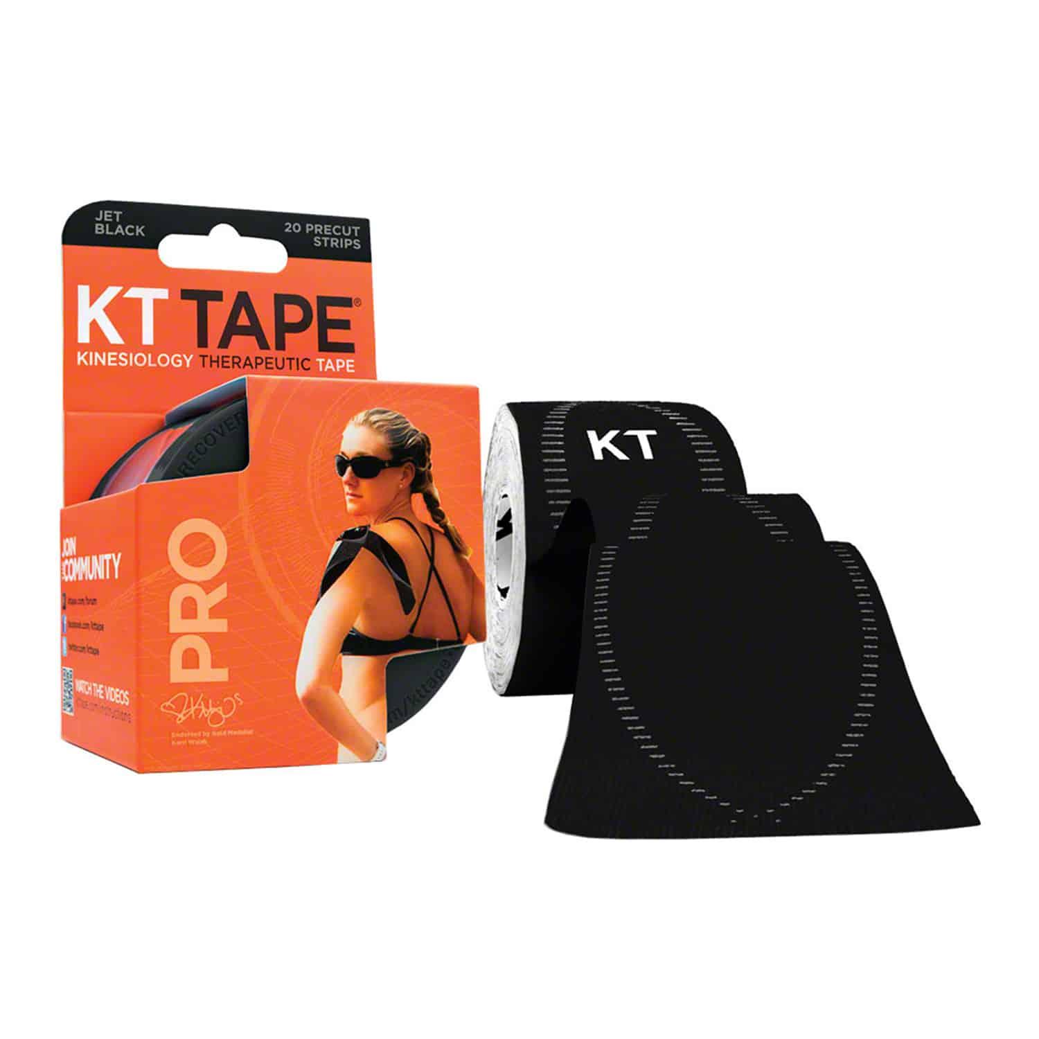 KT TAPE Pro Jet Black 20 PreCut Strips