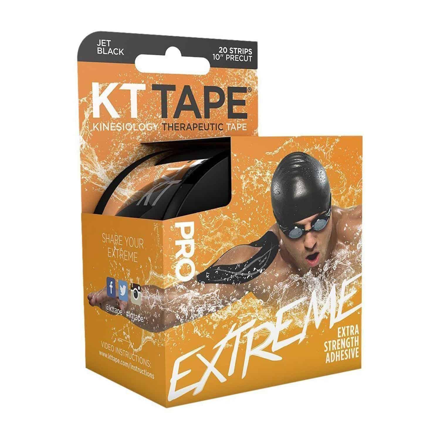 مشد تثبيت للإصابات  KT Tape Pro 20 Jet Black Precut Strips