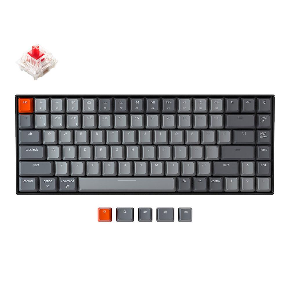 Keychron K2 84 Gateron Mechanical Keyboard with RGB- Red Switch and Aluminum Frame