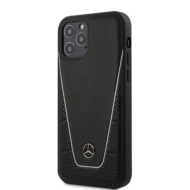 Mercedes-Benz Leather Dynamic Hard Case for iPhone 12 / 12 Pro (6.1") - Black - SW1hZ2U6MzA5MzM3