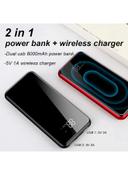 Baseus 8000 mAh 8000 mAh QI Wireless Charger 2A Dual USB Power Bank Black