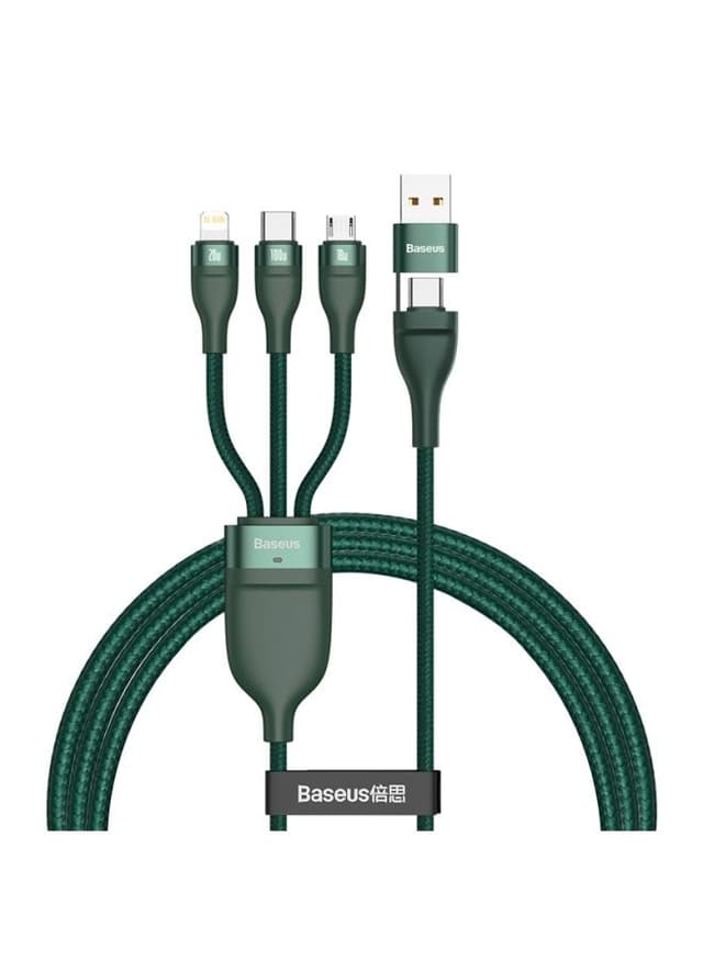 كيبل شحن مع رأس مزدوج Baseus 3-in-1 USB Charging Cable
