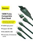 كيبل شحن مع رأس مزدوج Baseus 3-in-1 USB Charging Cable