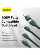 كيبل شحن مع رأس مزدوج Baseus 3-in-1 USB Charging Cable
