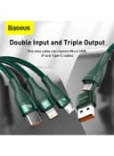 كيبل شحن مع رأس مزدوج Baseus 3-in-1 USB Charging Cable