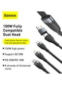 Baseus 3-in-1 USB Charging Cable with Dual Head Black - 153157