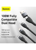 Baseus 3-in-1 USB Charging Cable with Dual Head Black - 153158