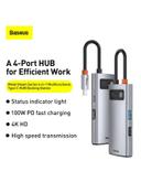 Baseus 4-in-1 Multifunctional Type-C HUB Docking Station Grey/Black - SW1hZ2U6MzI1MDM1