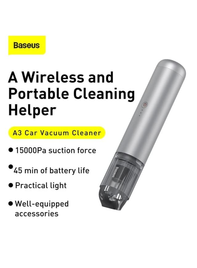 مكنسة السيارة الكهربائية Baseus 15000pa Portable Wireless Handheld Auto Vacuum Suction Cleaning Tool