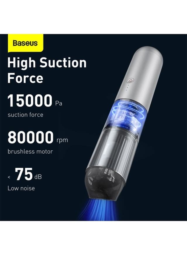 مكنسة السيارة الكهربائية Baseus 15000pa Portable Wireless Handheld Auto Vacuum Suction Cleaning Tool