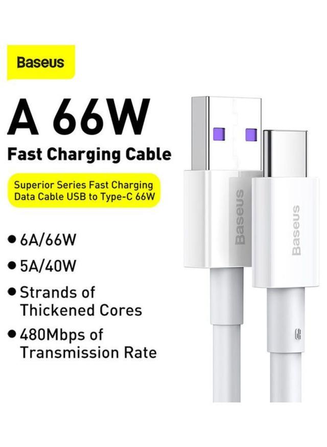 Baseus Superior Series Fast Charging Data Cable USB to Type-C White - SW1hZ2U6MzI3OTQx