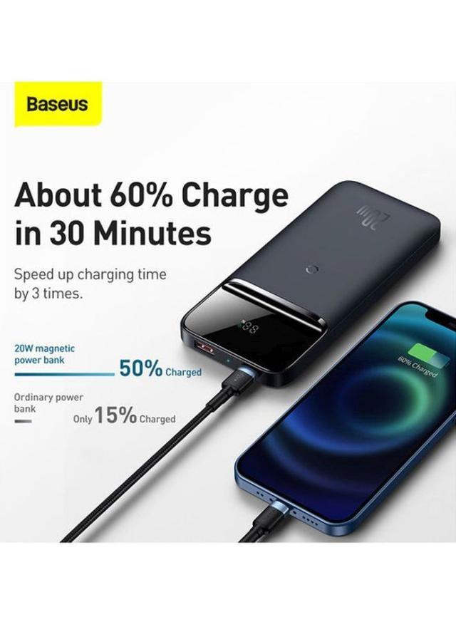 بور بانك سعة 10000 ميلي أمبير Baseus Magnetic Wireless Quick Charging Power Bank - SW1hZ2U6MzI0NDc0