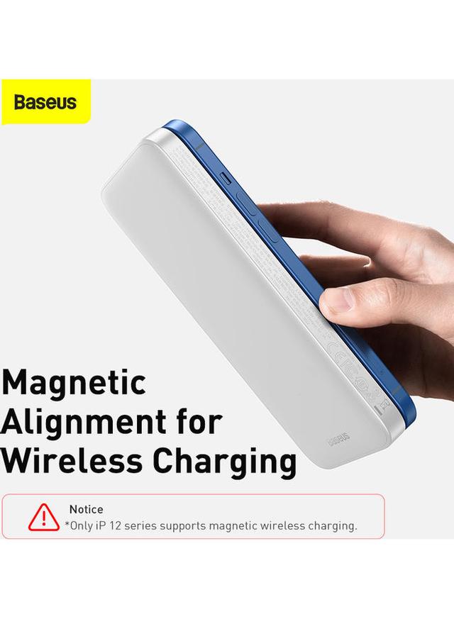 Baseus 10000 mAh Magnetic Wireless Quick Charging Power Bank 10000mAh White - SW1hZ2U6MzI0NDYx