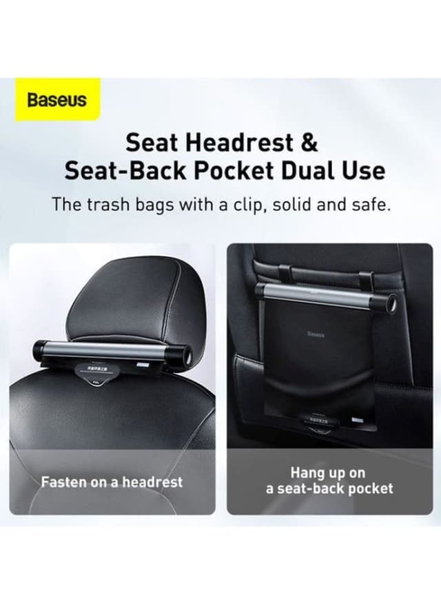 حامل أكياس القمامة للمقعد الخلفي للسيارة Baseus 2-Rolls Garbage Bags for Car Back Seat with Mount Holder