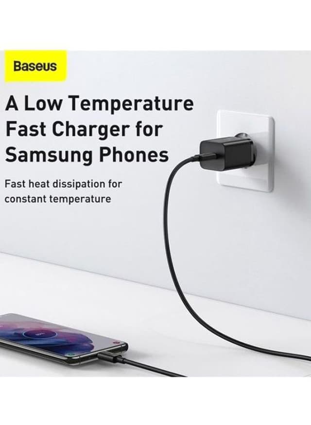 مقبس شاحن الجوال Baseus Super Si Quick Charger 25W Wall Charger with Type-C to Type-C Charging Cable