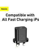 Baseus Super S1 Quick Travel Charger 1C 20W UK Plug Black - SW1hZ2U6MzI0MzQz