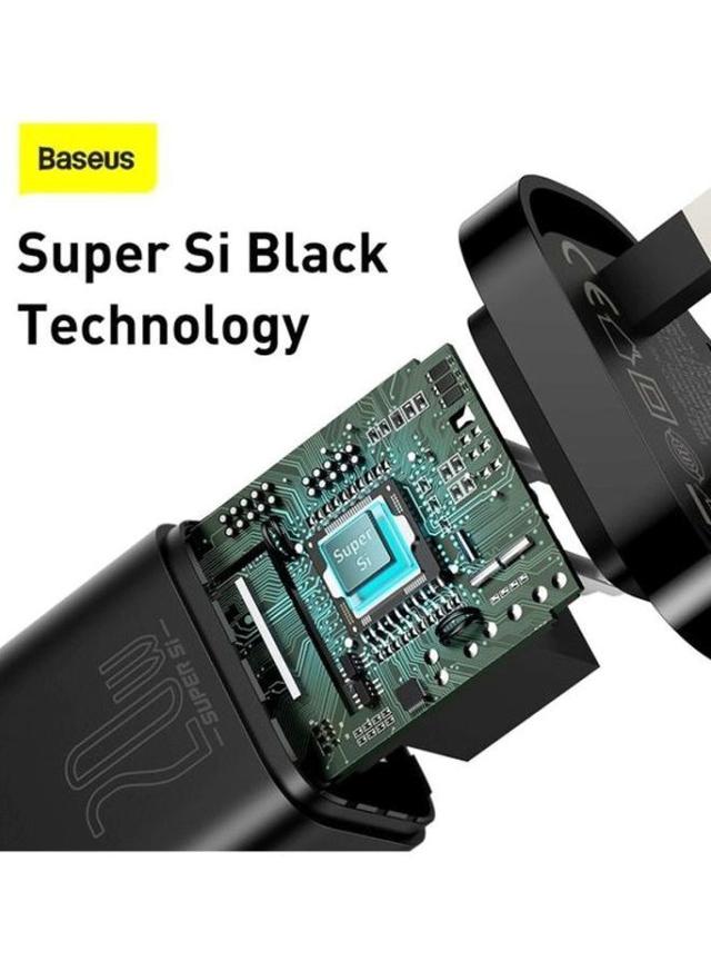 Baseus Super S1 Quick Travel Charger 1C 20W UK Plug Black - SW1hZ2U6MzI0MzQ5