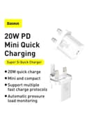 Baseus Super Si 1C PD Fast Wall Charger with Type C To Lightning Cable 0.49*0.42*0.67meter White