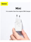 Baseus Super Si Quick Charger 25W Wall Charger with Type-C to Type-C Cable White