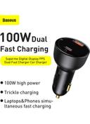 Baseus Superme Digital Display PPS Dual Quick U+C Car Type-C Charger - SW1hZ2U6MzI3OTYx