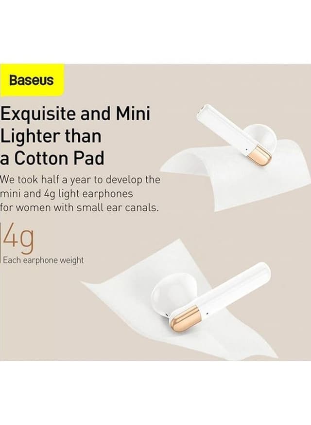 Baseus Ngw2-02 Tws Wireless Bluetooth Earphones White