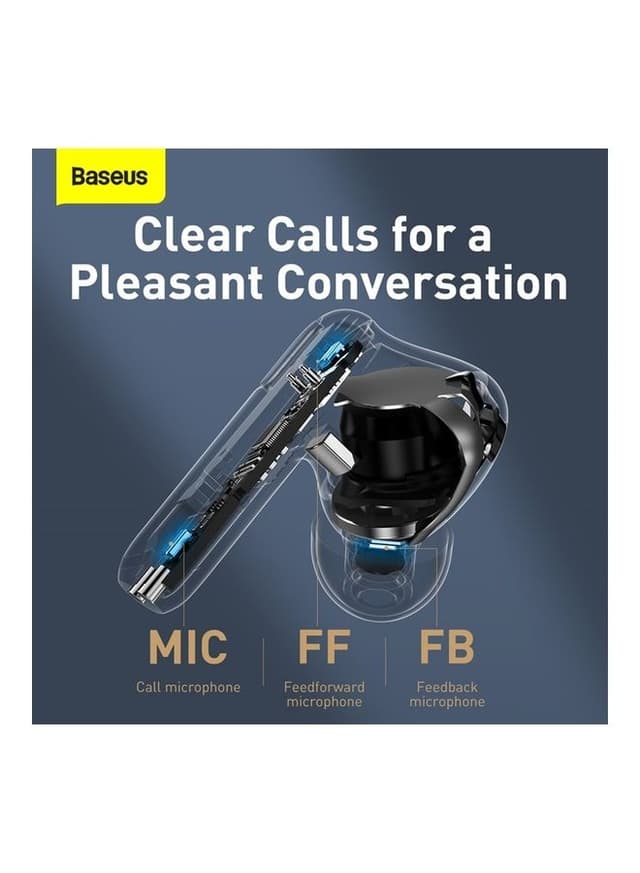 Baseus SIMU S2 5.0 TWS Wireless Bluetooth Earphones White