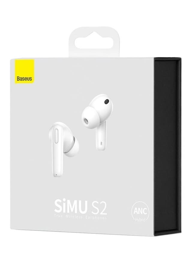 Baseus SIMU S2 5.0 TWS Wireless Bluetooth Earphones White
