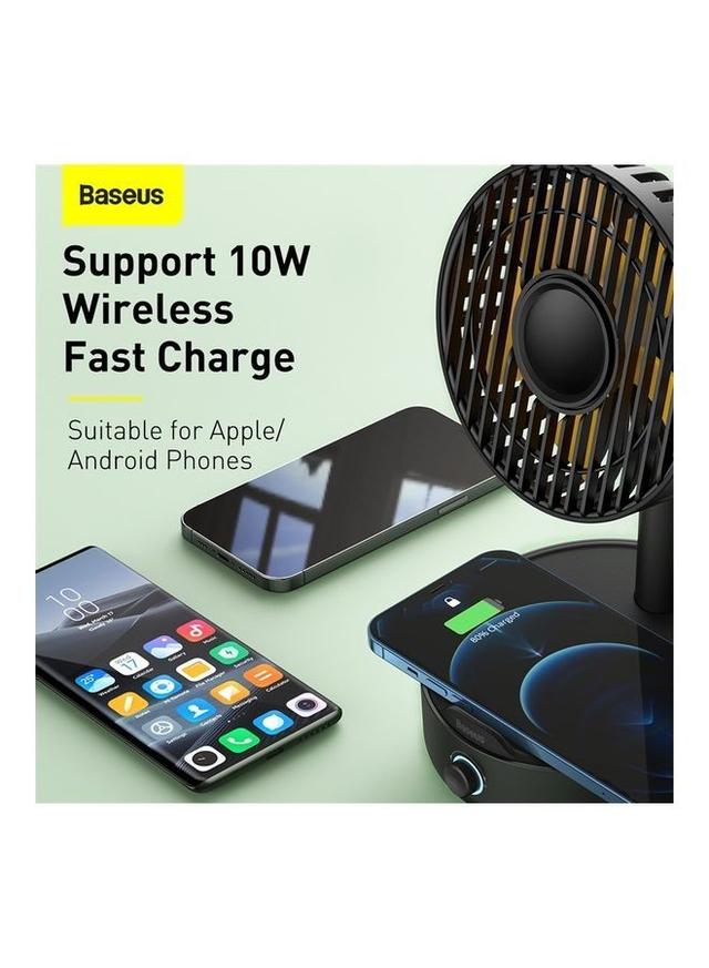 Baseus 2-In-1 Desktop Fan With Wireless Charger 10 W WXYZ-B01 Black - SW1hZ2U6MzI0NzM1