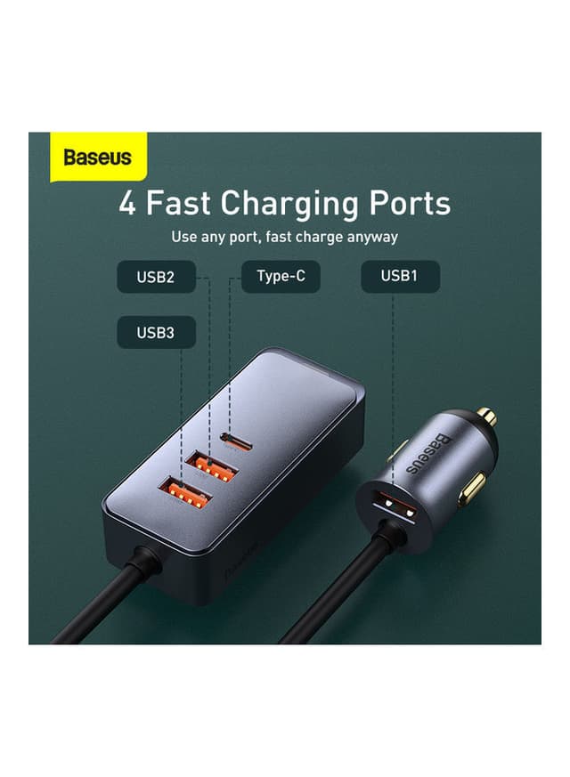 Baseus Share Together PPS 120W, 3 USB + 1 Type-C Multi-port Fast Charging Car Charger