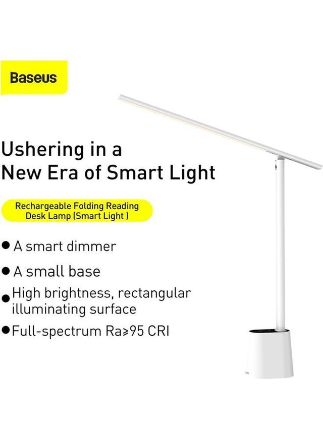 Baseus Folding Smart Desk Lamp With Charging Cable White - SW1hZ2U6MzI2MzY1