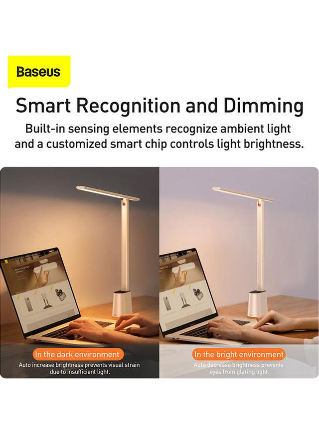 Baseus Folding Smart Desk Lamp With Charging Cable White - SW1hZ2U6MzI2MzY3