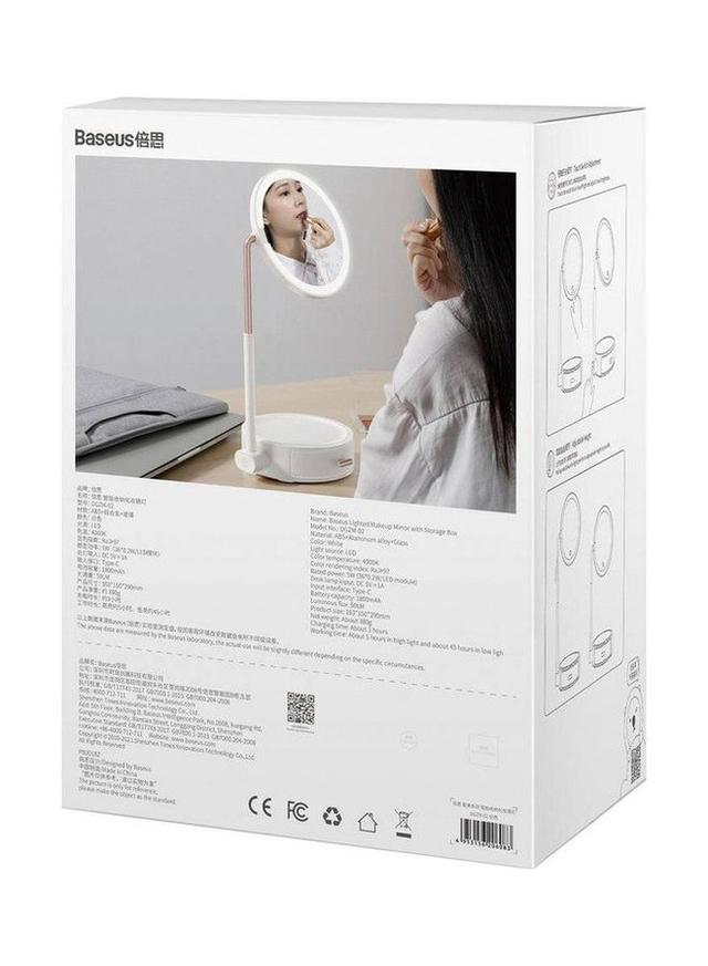 Baseus Smart Beauty Series Lighted Makeup Mirror With Storage Box White