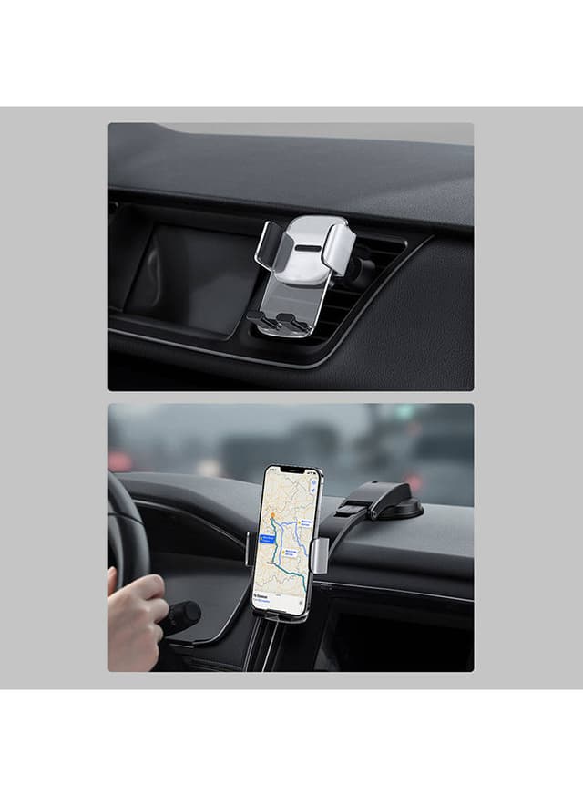 Baseus Easy Control Clamp Car Mount Phone Holder for Air Vent/Dashboard Black Black