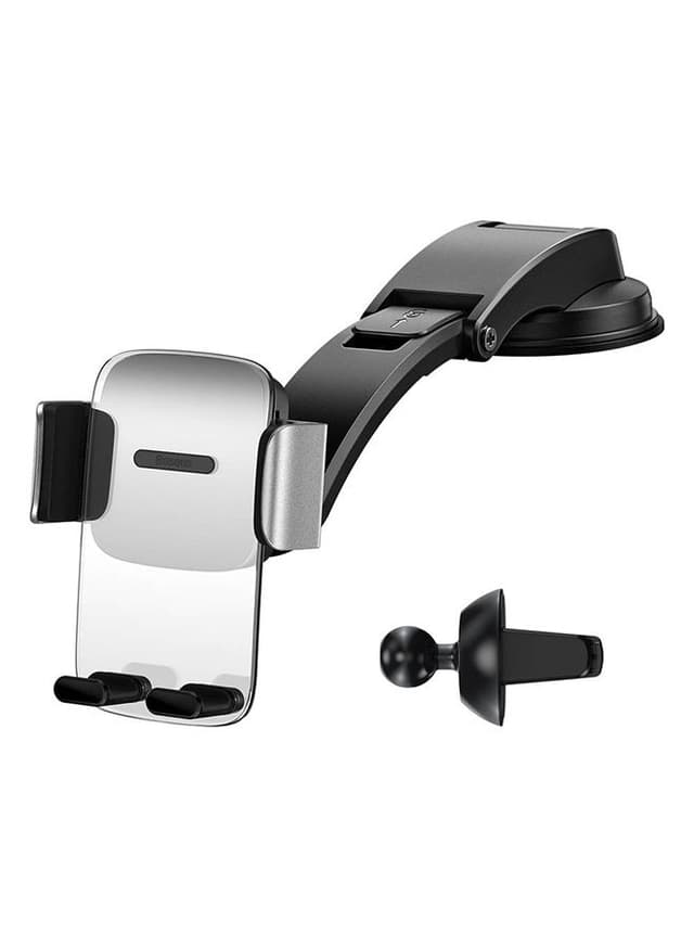 Baseus Easy Control Clamp Car Mount Phone Holder for Air Vent/Dashboard Silver Silver - 281431